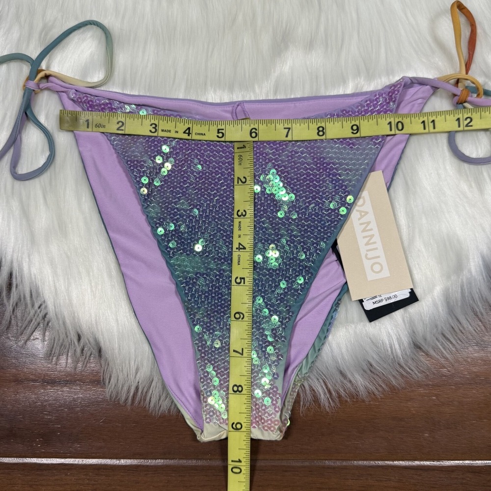 Gianni Bini x Dannijo Size Large Sequin Frankie Top Jayla Bikini Bottom Swimsuit - Picture 7 of 12